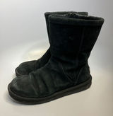 UGG Australia Mid Calf Boots Womens 10 Black Good Suede Shearling Zip 1889 Photo 0