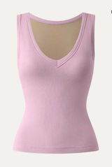 OGLmove V-Neck Built-In Bra Tank Top Millennial Pink Size M New With Tags Photo 0