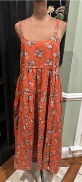 Orange & Green Floral Boho Dress – Fits Small Photo 0