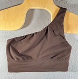 978 | NWOT Lululemon One-Shoulder Yoga Sports Bra Java Brown‎ Womens 8 Photo 0