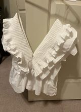 Cousin Couture White V Neck Ruffle top Photo 0