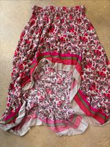 Bohemian Floral Pink Elastic Waist Maxi Skirt Photo 0