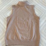 Cable & Gauge Women’s Tan Sleeveless Turtleneck Sweater - Size S Photo 0