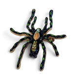 Black Green Spider Brooch Rhinestone Enamel Gold Tone Halloween Costume Pin Photo 0