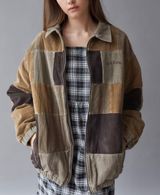 Urban Outfitters BDG Patchwork Corduroy Harrington Jacket Brown Colorblock L Photo 0