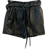 Ci Sono Women's Black Faux Leather Paperbag Shorts Size M Photo 0