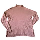 Madewell Cashmere Sweater Womens Small Mauve Pink Mockneck High Low Minimalist Photo 0
