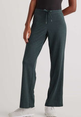 Quince Flowknit Wide Leg Pants Heathered Green Women’s Medium Photo 0