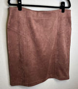Marc New York Mauve Faux Suede Pencil Skirt XL Brown Knee Length Stretch Photo 0