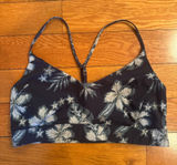 Vuori Oasis Bra in Ink Maui Tropical Floral Print EUC Size Small/Medium Photo 0