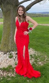 Prom Dress Red Size 4 Photo 0