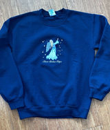 VTG Gilden "Silver Dollar City"/ Angel Embroidered Navy Blue Sweatshirt: SMALL Photo 0