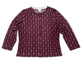 Garnet Hill Sweater Womens Large Signature Eco Merino Wool Cardigan Maroon Photo 0