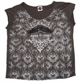 HARLEY DAVIDSON TAPESTRY LADIES TRIBAL RAGLAN V-NECK SHIRT 2X Smokey mountains Photo 0