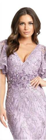 Mac Duggal $798 67493 Womens VINTAGE FLUTTER SLEEVE EVENING GOWN Dress Photo 0