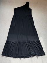 Zesica Black One Shoulder Maxi Dress Tiered Ruffle Stretch‎ Size XL Photo 0