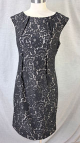 Calvin Klein Women Black Floral Lace Sleeveless Sheath Dress 6 Cocktail LBD Photo 0