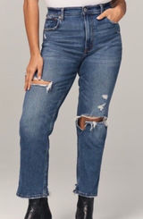 Abercrombie The‎ Ankle Straight Ultra High Rise Curve Love Jeans Med Wash 00 24 Photo 0