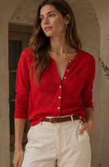 DKNY Vintage Red Wool Mohair Cardigan Sweater Sz M Made in Hong Kong Photo 0