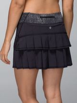 Lululemon Pace Setter Skirt Small 4 Black Burlap white Stretch Tennis Preppy Photo 0