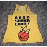 Bella Women's Vintage Yellow "Boom Shaka‎ Laka" CLE Basketball Tank Top size XL Photo 0