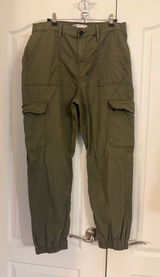 Olive Green Women’s Cargo Jogger Pants with elastic leg! Photo 0