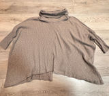 Free People Beach Cocoon Cowl Neck Dolman Taupe Ribbed Knit Turtleneck Medium M Photo 0