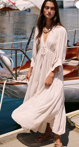 Free People Free-Est Just Like Paradise Maxi Flowy Dress Boho Neutral XS Photo 0
