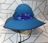 Sunday Afternoons Sun Hat One Size Teal Blue Floral Sash Wide‎ Brim Hiking Hat Photo 0