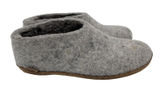 Glerups Grey Felted Wool Slipper Shoes Leather Sole Womens 7 EU 37 Danish Design Photo 0