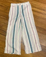 Madewell Wide Leg Crop Pants Womens‎ Size 27 Striped High Rise Raw Hem Casual Photo 0