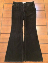 Free People we the free corduroy flare pants 27 black raw hem Photo 0
