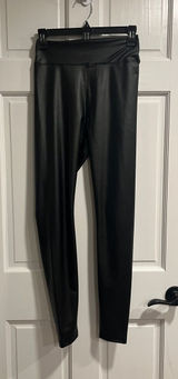 Aerie Offline Real Luxe Faux Leather Hi Rise Leggings in Black Size Medium Photo 0