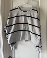lululemon athletica Gray and Black Striped Cropped Sweatshirt / C46 Photo 0