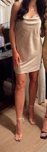 Gold silky cocktail dress Photo 0