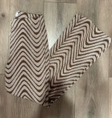 Urban Outfitters Bryn Pull-On Flare Pants, Brown and Cream Swirl Pant, M Photo 0
