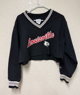 CHAMPION Louisville Reverse Weave V-Neck Pullover Sweatshirt Size Medium Photo 0