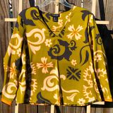 Rachel Zoe Blouse Satin Floral Long Sleeve L Photo 0