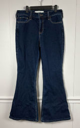 Hollister High-Rise Flare Short Dark Wash Denim Blue Jeans 8/29 Preppy Casual Photo 0