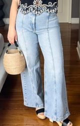 Gap Stride High Rise Light Wash Denim Wide Leg Jeans Light Indigo Blue 27 / 4 P Photo 0
