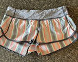 Lululemon Size 8 Speed Up‎ Short Alarming Ombre Vertical Stripe In Gray Coal Photo 0