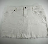 Carve‎ Designs coastal beach boho White Raw-Hem Y2K Denim Mini Skirt Photo 0