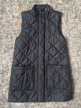 Barbour Cosmia Modern Heritage Black Quilted Longline Liner Vest USA 4 UK 8 Photo 0