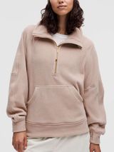 Lululemon Oversized Scuba Tumbled Fleece Funnel-Neck Half Zip Size XL / XXL Pink Photo 0