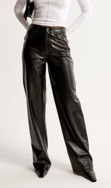 Abercrombie & Fitch The 90s Straight Ultra High Rise Faux Leather 30/10 Photo 0