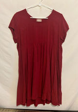 Altar’d State Sun Dyed Distressed Red‎ Babydoll Mini Dress Size Large Photo 0