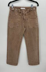 Flying Monkey Womens Tan Utility High Rise Straight Leg Jeans Size 26 F5920WTP Photo 0