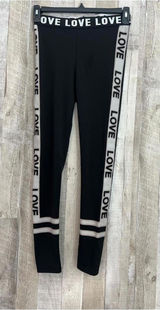 Women's S/M "LOVE" Black Leggings Yoga Activewear High Waist Photo 0