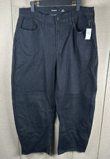 NEW Old Navy High Rise Wow Barrel Leg Jeans Womens 14 Dark Blue Black Wash 2025 Photo 0