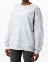 Lululemon Perfectly Oversized Crew Neck Sweatshirt Size 20 XXL White Gray Camo Photo 0